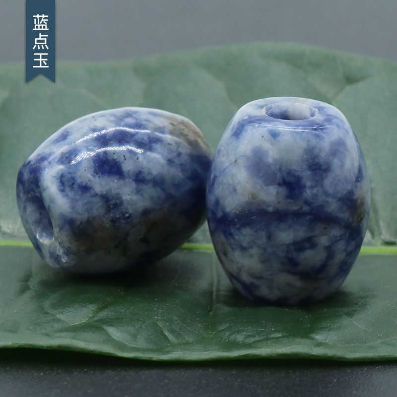 326-Grandes Buracos Grânulos Cristal Ágata Jade Barrel Grânulos Grandes Buracos Soltos 16 × 18mm Abertura 5mm Acessórios para Jóias