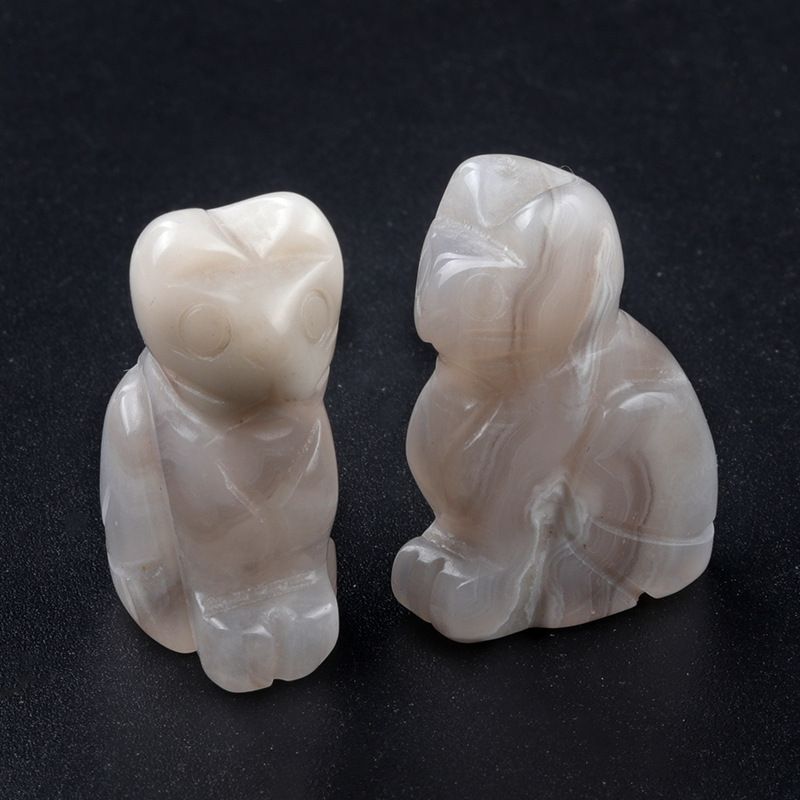 1659-1 polegada de gatinho esculpido em cristal natural de ágata semipreciosa escultura de animais em pé com mini decoração