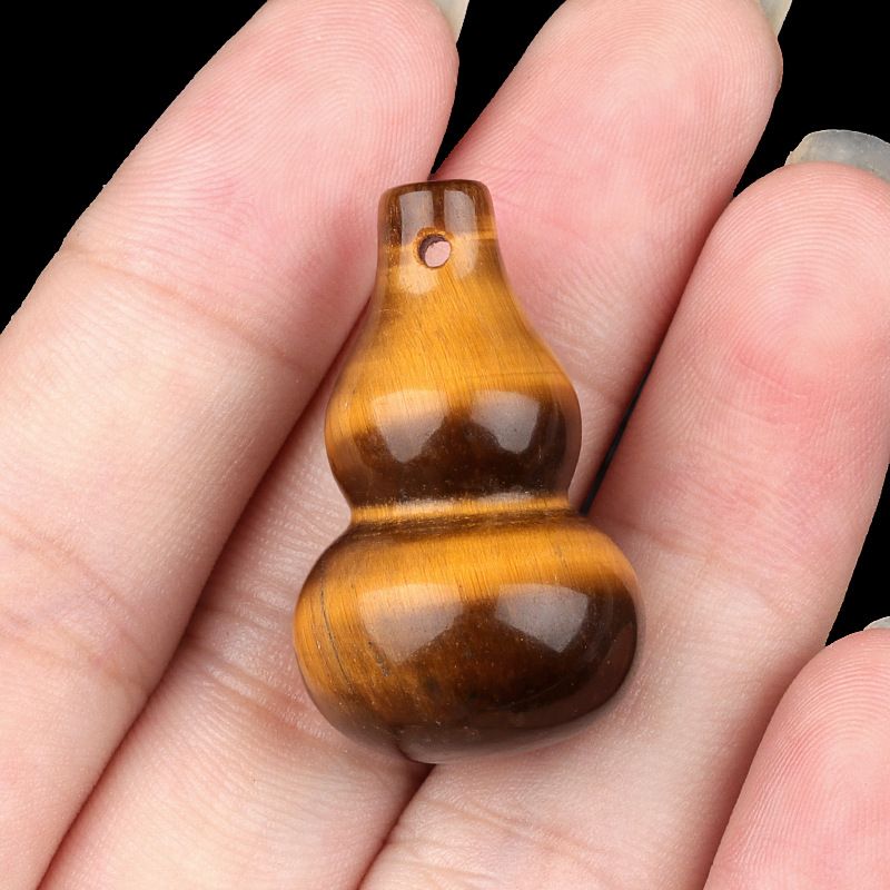 30Mm pingente de cabaça de cristal natural, tecido cultural e acessórios de jogo DIY jade ágata pequeno pingente de cabaça de jóias