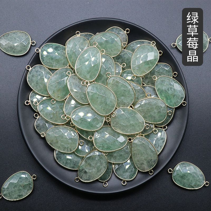Pingente binaural de bainha de jade de ágata de cristal, pó de ametista, lápis-lazúli de cristal, acessórios para joias