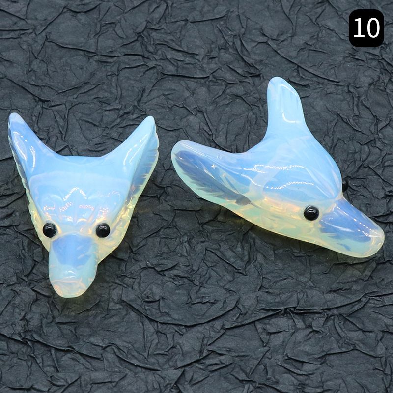 Pingente de cabeça de lobo gravado em cristal, pedra olho de tigre, cristal em pó, pedra de ágata, animal gravado em pedra semipreciosa.