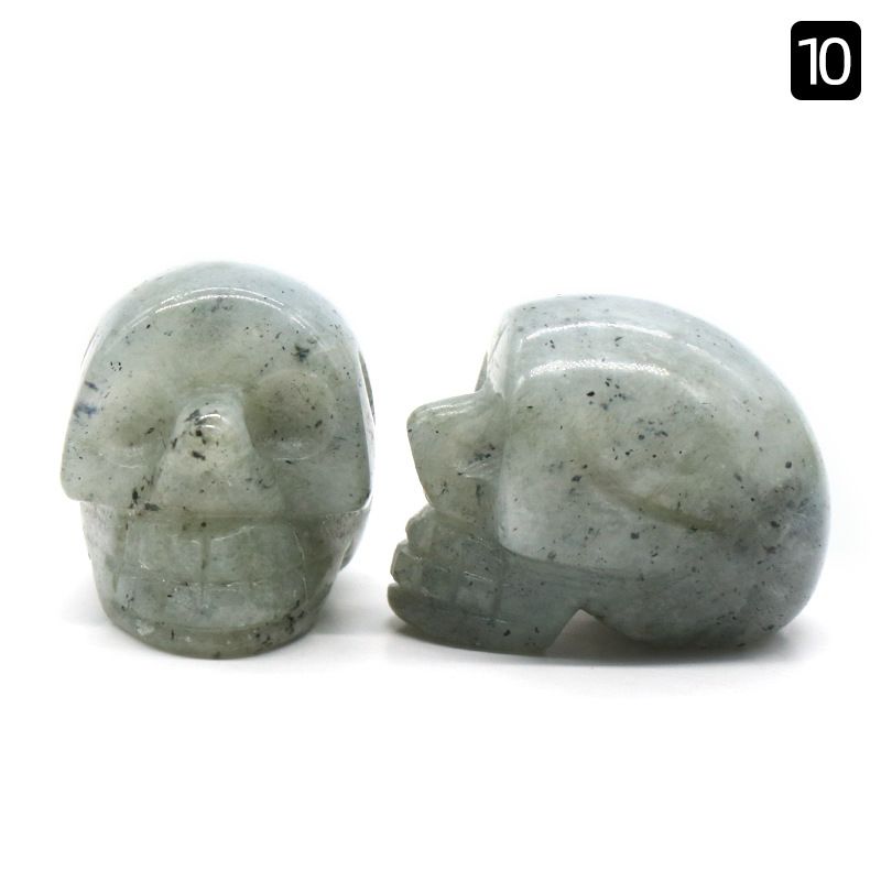 1554-25Mm Crânio de Ágata de Cristal Natural Esculpido Fantasma Cabeça Cerca De 1 Polegada Crânio Pequeno Ornamento De Halloween