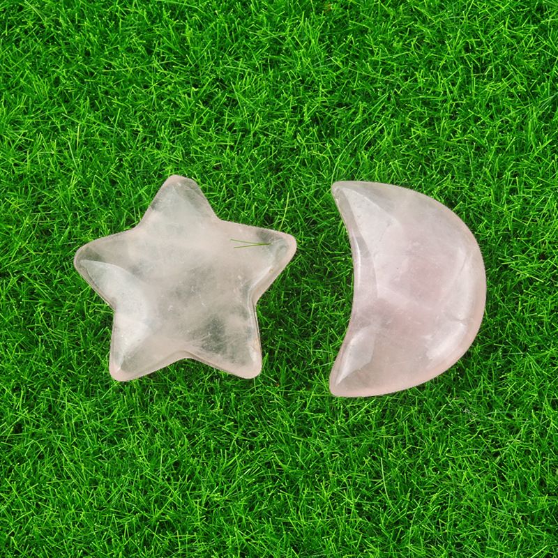 1702-Pedra semipreciosa de ágata de cristal natural 20mm pentagrama não poroso estrela lua acessórios de decoração