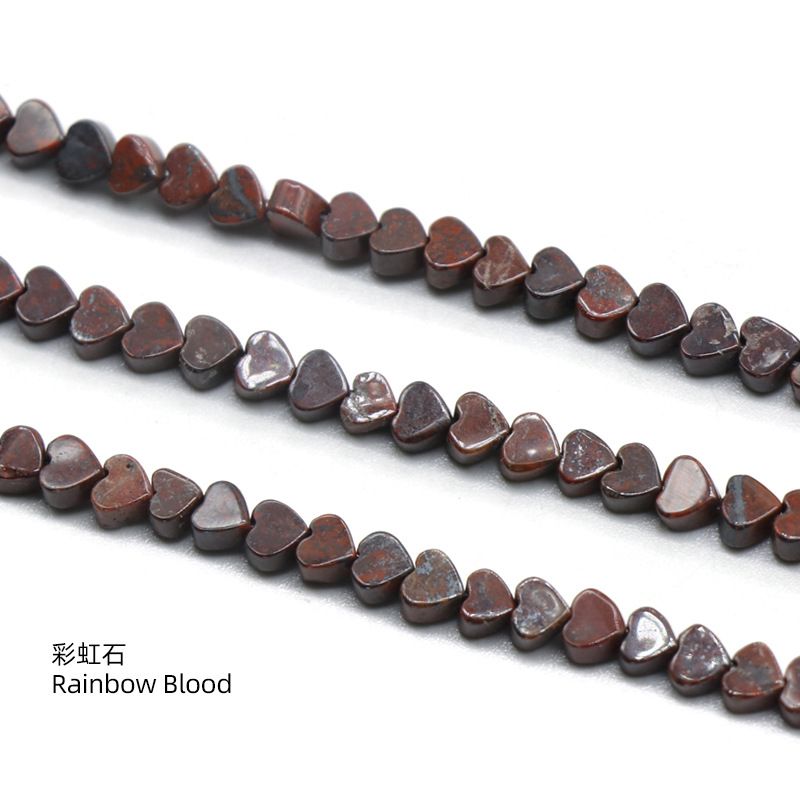Dongling jade 4mm pequeno amor contas soltas ágata indiana coração de pêssego DIY artesanal frisado acessórios de material de jóias