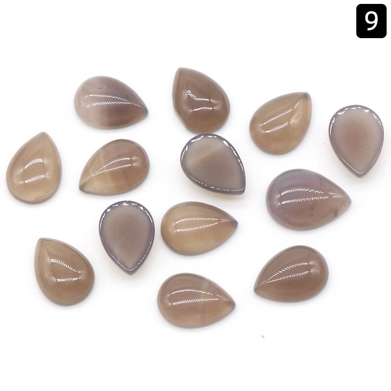 Face de anel em forma de gota d'água 1227-13X18, joias geométricas simples curvas de cristal natural embutidas com acessórios de pedra solta
