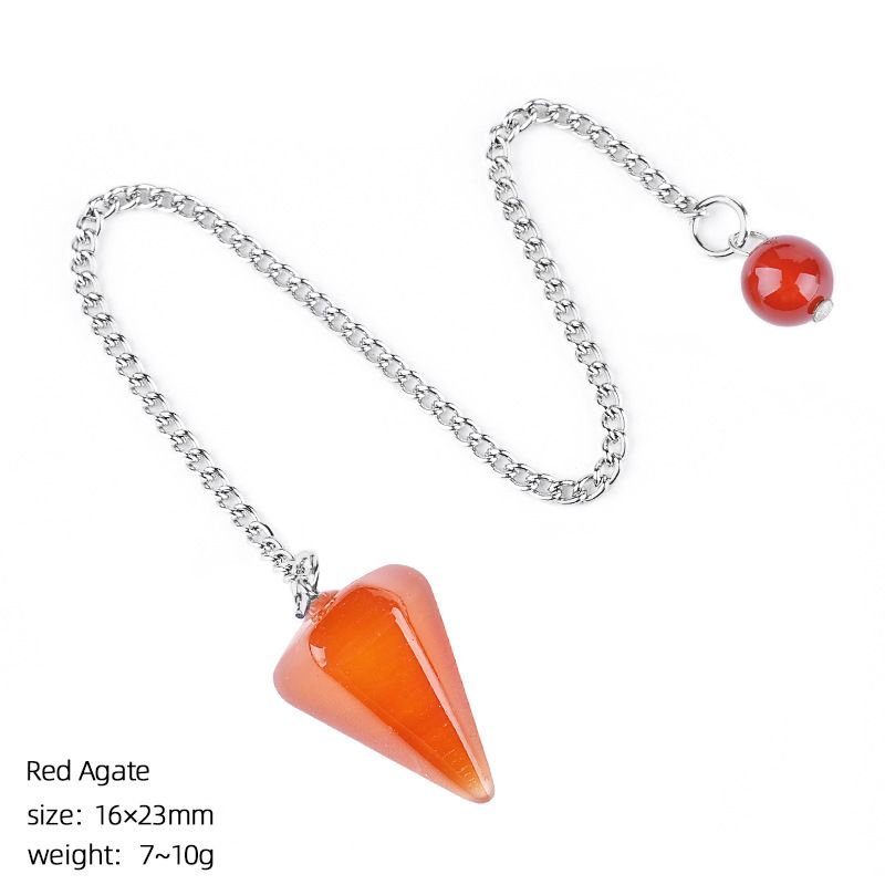 Pingente de cristal natural Coluna hexagonal gravada em pedra natural Acessórios de ioga Frequência ajustável pêndulo de ametista