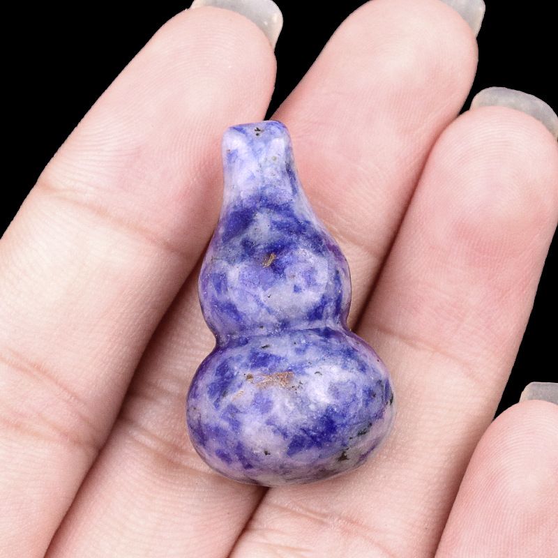 2159-Ágata de cristal roxo natural rosa e branco esculpida à mão 30mm cabaça não porosa acessórios culturais e de jogo local cênico
