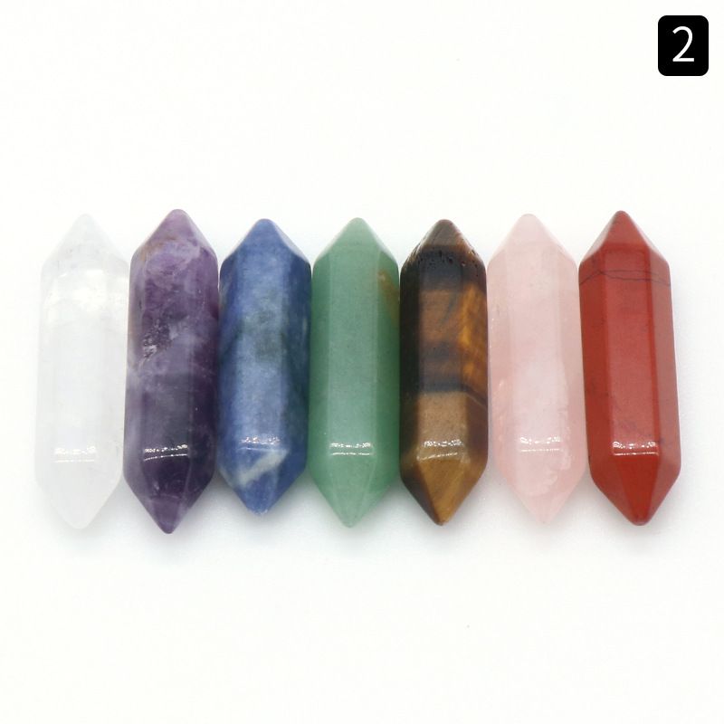 1077-Conjunto coluna hexagonal ponta dupla 7 peças irregular 7 peças conjunto caixa de presente