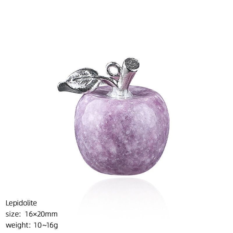 Maçã de cristal natural de 20Mm, colar artesanal de presente de Natal de véspera de Natal, pingente de maçã pequena de pedra natural.