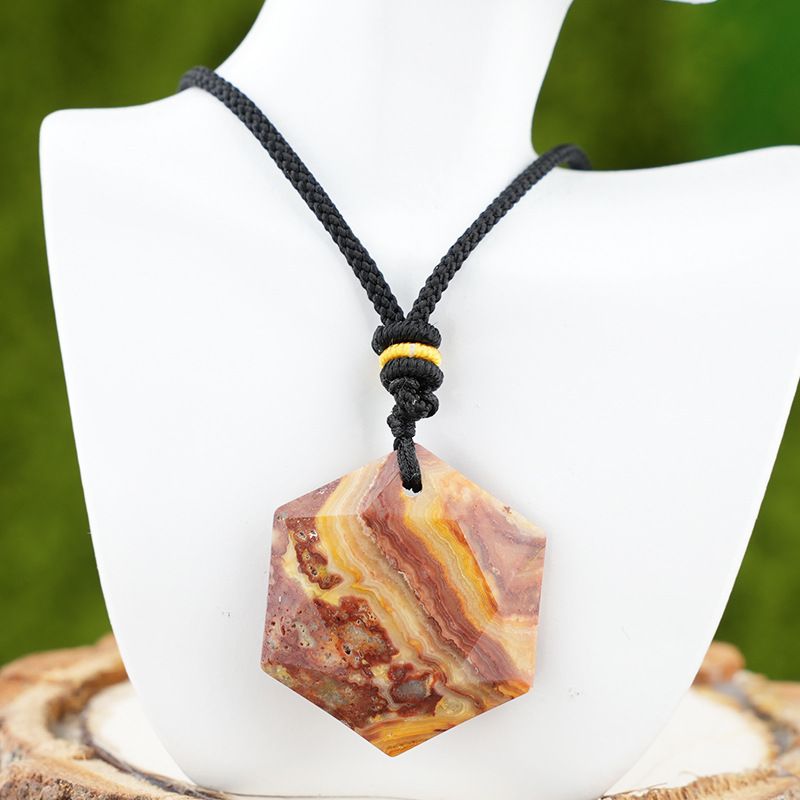 Pingente de hexagrama de cristal natural, pedra olho de tigre ametista, colar de pedra semipreciosa de cristal branco, pingente de joias.