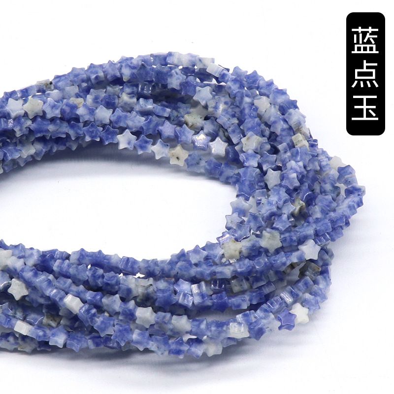 Contas de estrela de cinco pontas de jade de ágata de cristal, contas soltas de estrela DIY pulseira colar brincos acessórios materiais