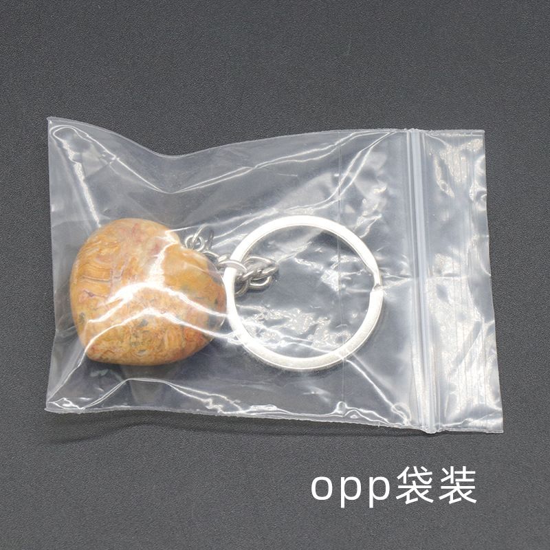 Pedra de ágata de cristal natural 30mm chaveiro do amor, pingente em forma de coração DIY caixa de presente acessórios de jóias