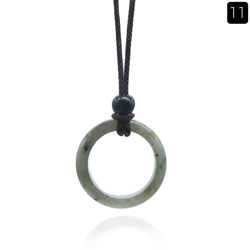 1435-Colar de Anel de Pedra de Cristal Natural Anel de Correr Clavícula Círculo Feminino Colar Simples Jóias