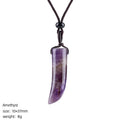 Colar de chili semiprecioso ajustável com chili de chili com chifre de cristal de cristal natural com chifre vintage unissexo