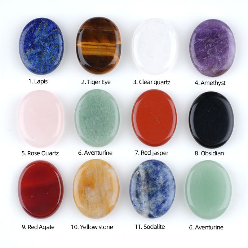 Pedra Natural Cristal Oval 28mm Ornamento de Artesanato de Pedra Saudável Atacado Presente de Natal