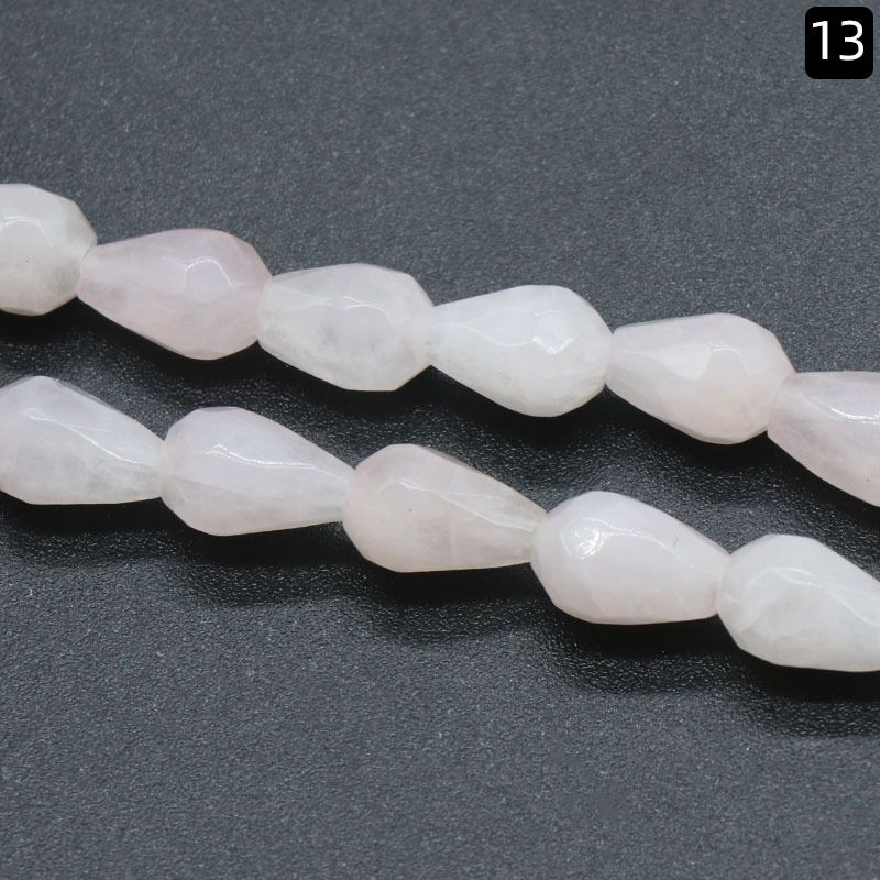 1371-7X10mm seção de gota de água de buraco reto, gota de água de pedra de ágata de cristal natural