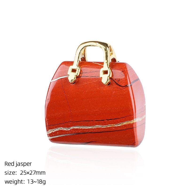 Pingente de saco de ágata de jade natural transfronteiriço paisagismo criativo colar DIY gravura cristal mini bolsa ornamento