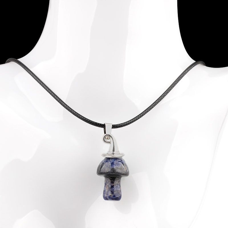 Pingente De Cogumelo De Chapéu De Bruxa De Cristal Natural