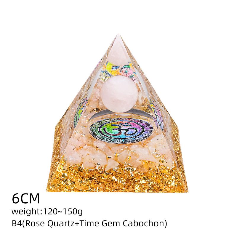 6Cm cristal bola pirâmide ornamento de mesa Chakra Yoga Meditação Resina Yoga Meditação Resina Epóxi