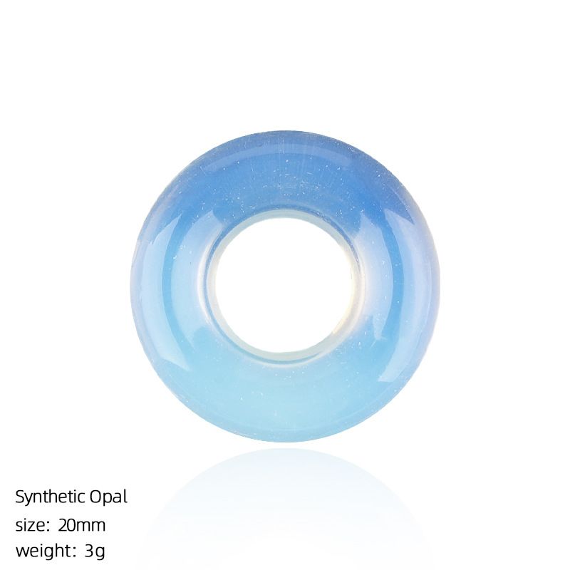 20Mm Ametista Donut Pingente Brincos DIY Pulseira Colar Anel Redondo Cristal Natural Acessórios Bagel