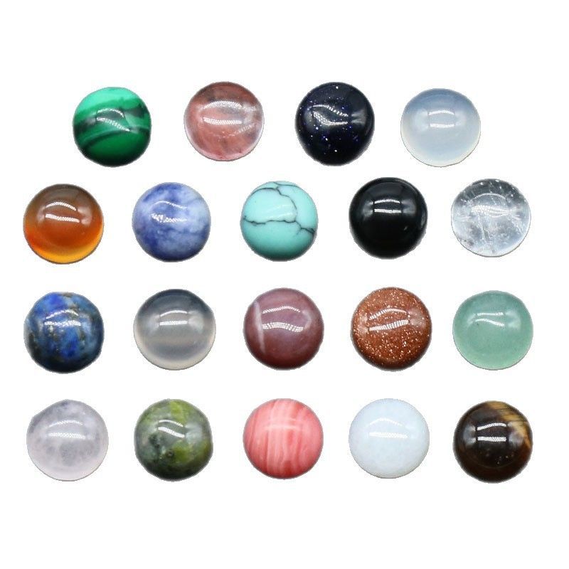 Superfície de anel redonda de 1246-6Mm, superfície de cristal natural única curva redonda geométrica DIY jóias incrustadas com acessórios de pedra solta