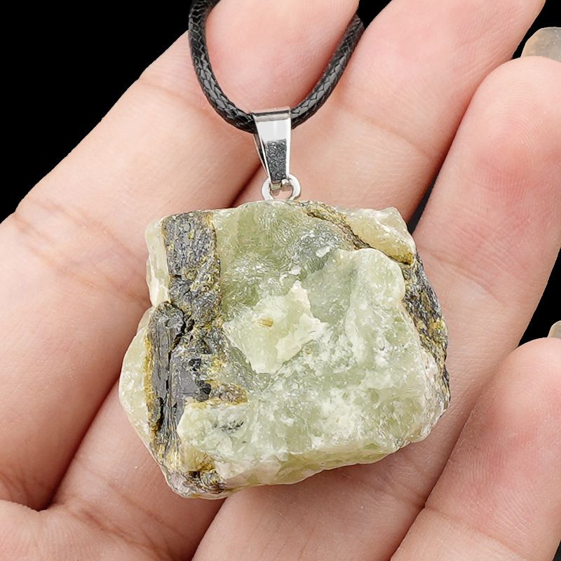 499-Pingente de pedra áspera de cristal natural ametista rosa amarelo branco colar de pedra áspera pingente de joias