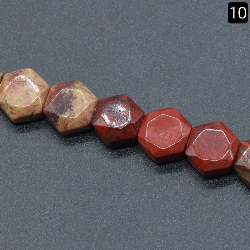 1425-8Mm corte hexágono, pedra de ágata de cristal hexagrama contas soltas DIY pulseira colar material de jóias