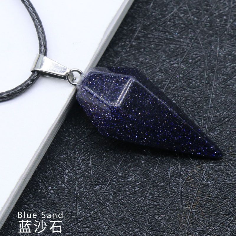 Pingente de Cristal Natural Hexagonal Cone Cônico Hexagonal Rômbolo Pêndulo eBay AliExpress Jóias