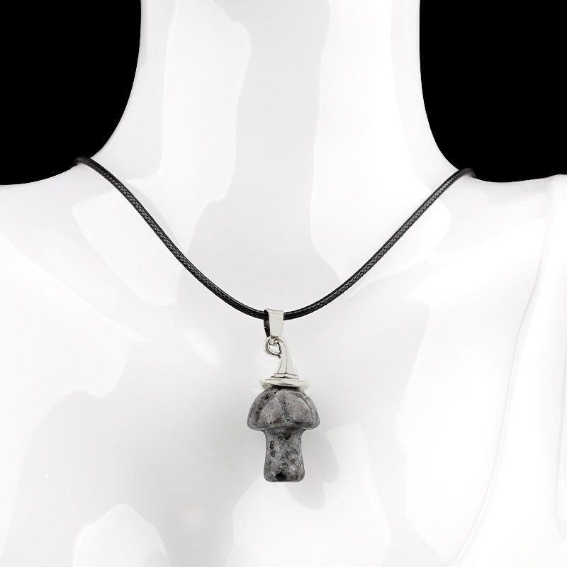 Pingente De Cogumelo De Chapéu De Bruxa De Cristal Natural