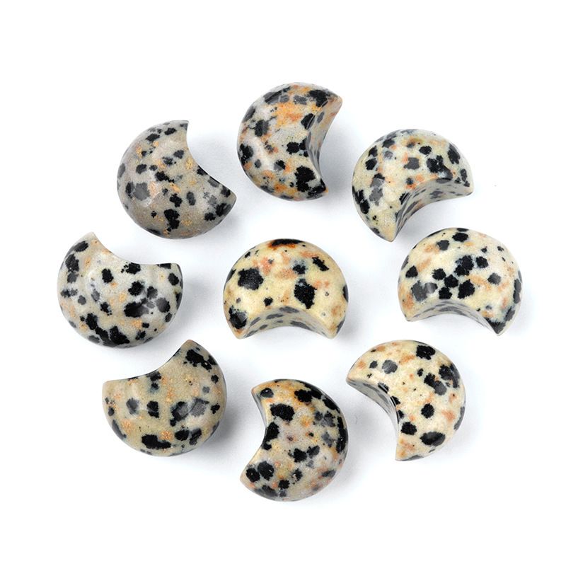 1748-15Mm mini lua pequena não porosa, pedra de ágata de cristal natural pequeno crescente DIY jóias material decorativo