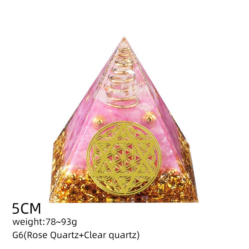5Cm pirâmide de cristal natural Europeu e americano home office decoração desktop yoga meditação resina pirâmide ornamento