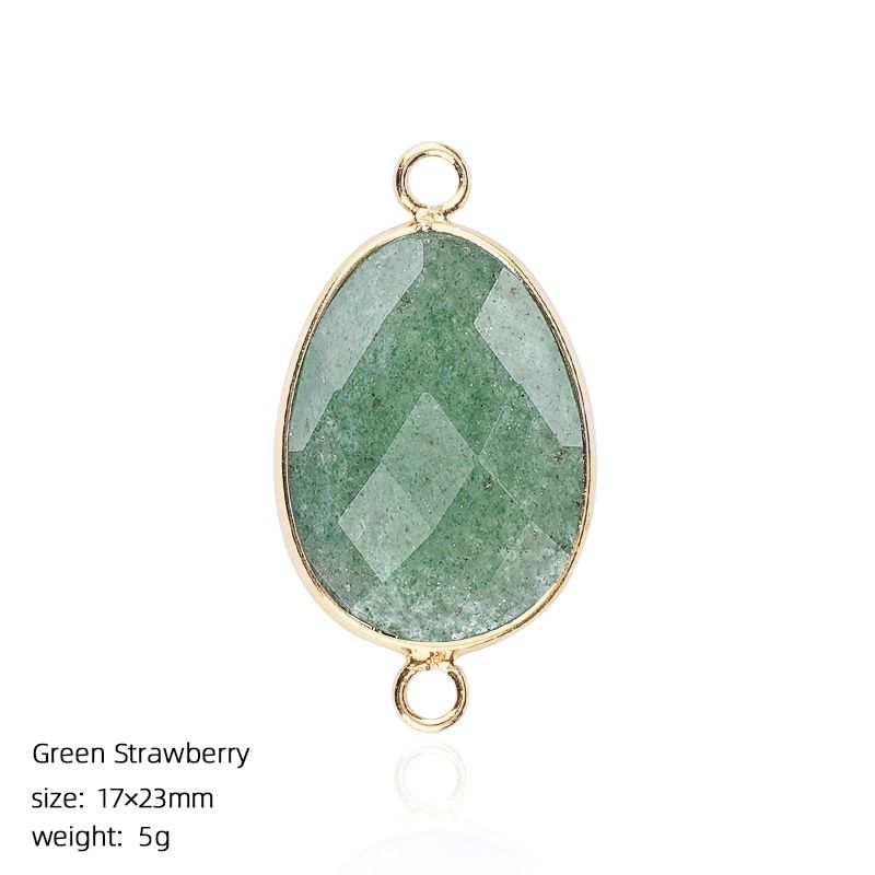 1640 Pingente de pedra semipreciosa de corte de bainha, pulseira de cristal natural artesanal DIY colar de jóias acessórios de conector de suspensão dupla