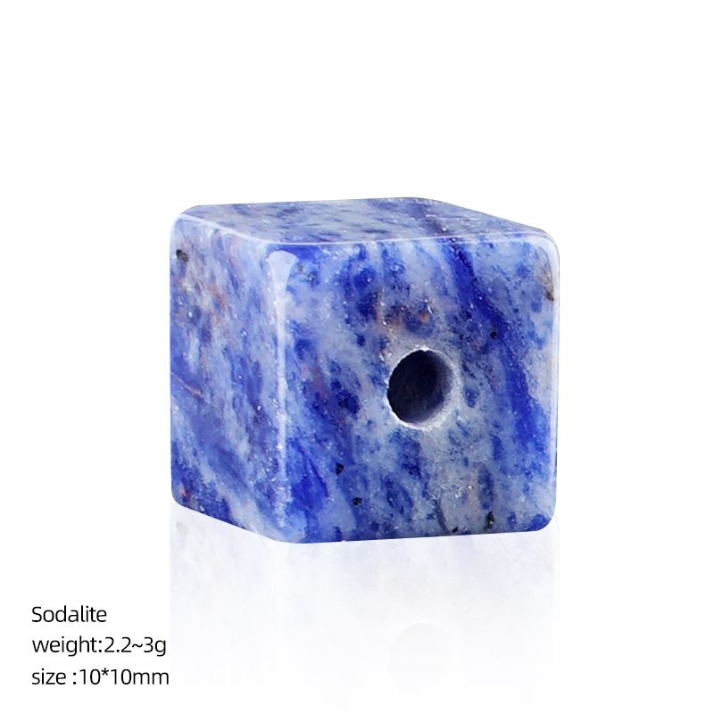 10Mm quadrado de cristal 2mm contas de buraco grande DIY pulseira artesanal colar espaçador de contas acessórios de contas soltas cubo de açúcar de cristal natural