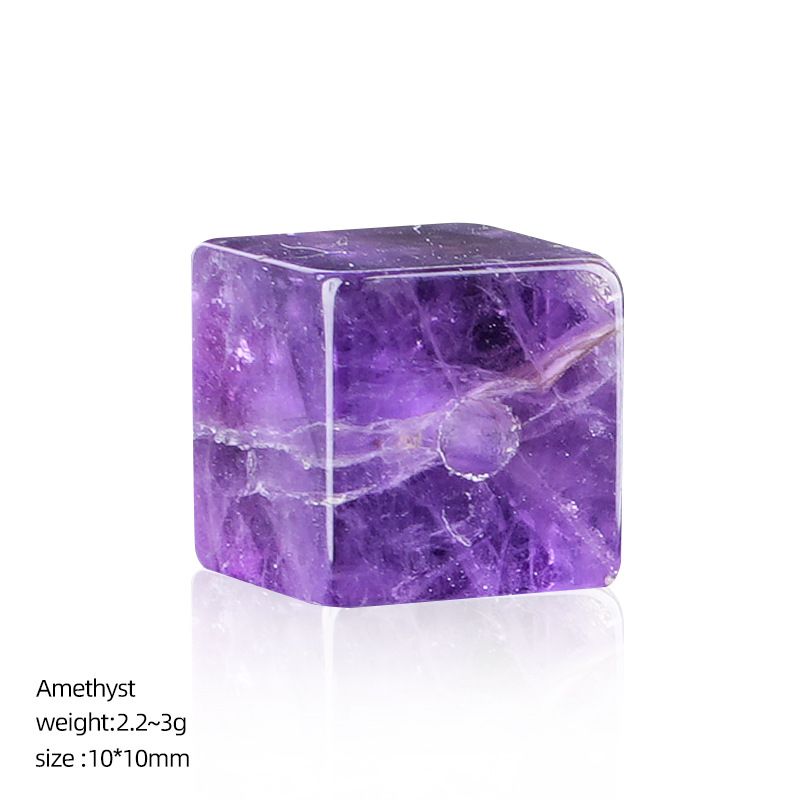 10Mm quadrado de cristal 2mm contas de buraco grande DIY pulseira artesanal colar espaçador de contas acessórios de contas soltas cubo de açúcar de cristal natural