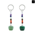 1478-Pequeno Chaveiro de Maçã Cristal Natural Pedra Colorida Pingente De Maçã De 20mm, Decoração De Véspera De Natal