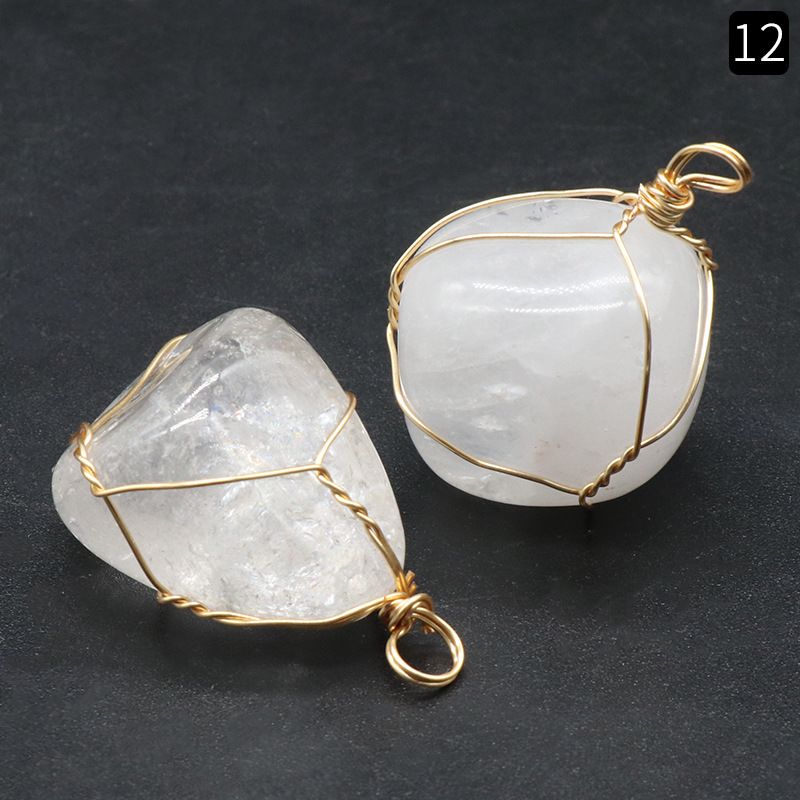 1192-Pingente irregular de enrolamento natural, jade de ágata cristal, acessórios de colar de ametista Dongling verde