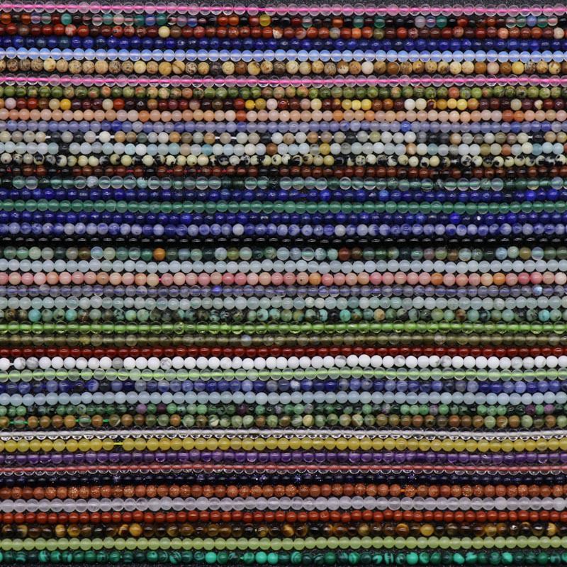329-Ágata de cristal natural 2mm contas redondas gancho de cabelo material de caminhada pulseira DIY colar acessórios de jóias