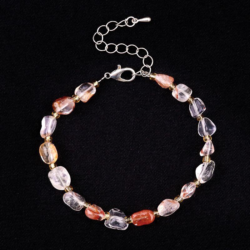 2077-Pulseira de ametista cristal azul turmalina cabelo cristal pulseira de pedra irregular mercadoria cênica