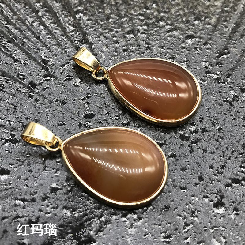 Nova venda quente, pingente de gota de água com bainha de ágata de cristal de ágata, colar de cobre turquesa.