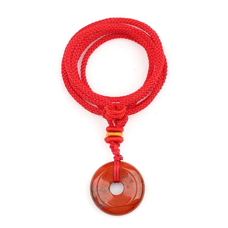 2332-20Mm fivela de segurança colar, cabeça de pedra de ágata de cristal pingente de grande abertura círculo pingente de tecido acessórios