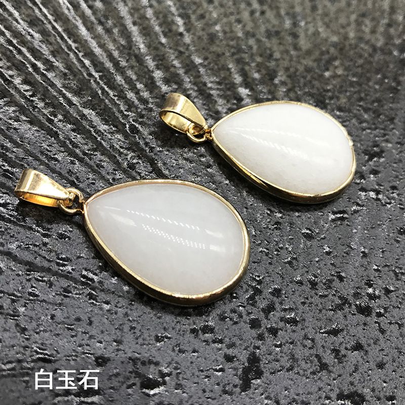 Nova venda quente, pingente de gota de água com bainha de ágata de cristal de ágata, colar de cobre turquesa.