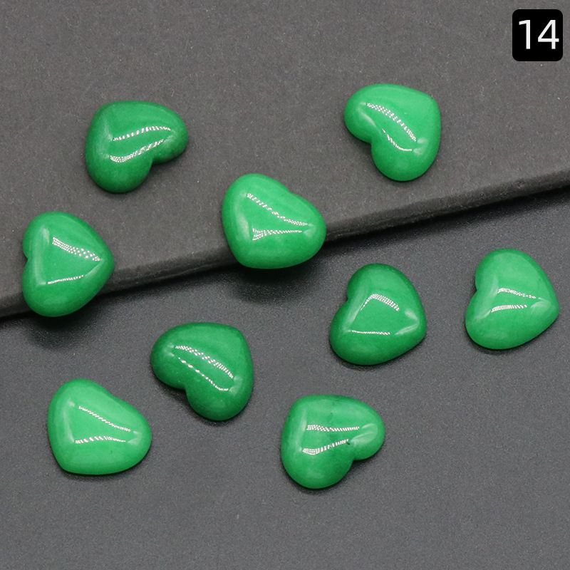 1221-15 × 18mm superfície do anel de amor, forma de coração curvado único de cristal natural, coração plano de pêssego DIY incrustado em pedra solta