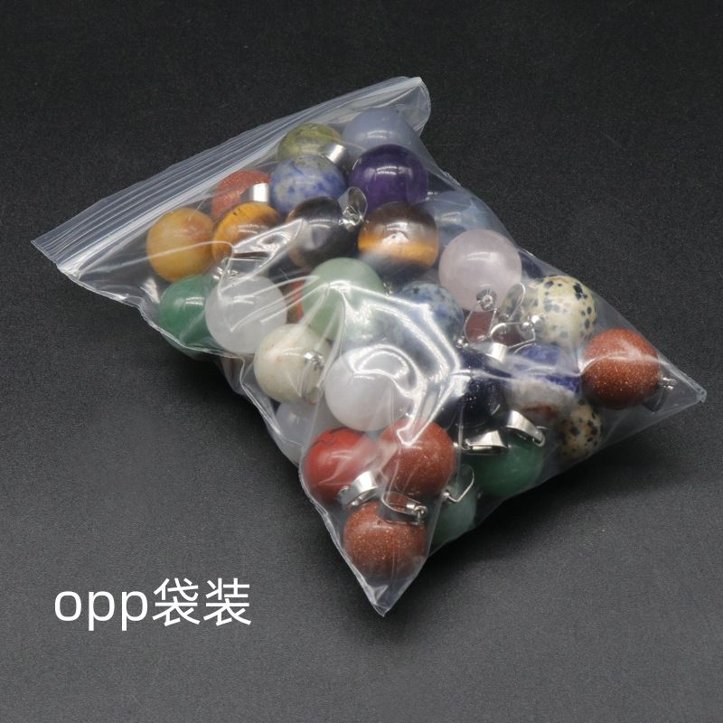 1578 um pingente de bola redonda de 16 mm, pingente de bola de pedra semipreciosa de ágata de cristal natural trabalho em andamento decoração de colar DIY
