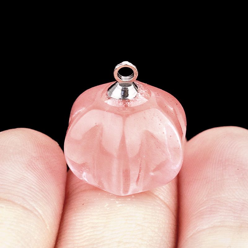 1639-10X13mm pingente de abóbora, meia pedra do tesouro de ágata de cristal abóbora gravada DIY material de jóias