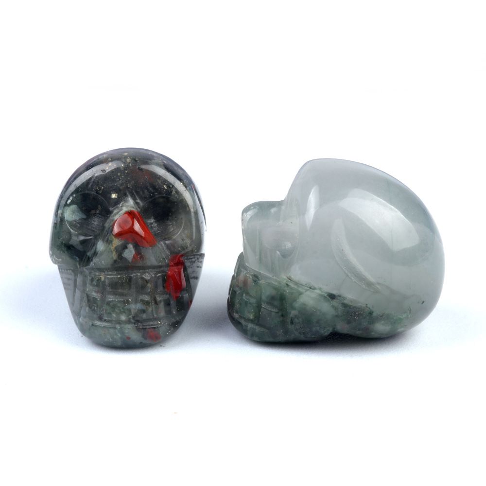 1554-25Mm Crânio de Ágata de Cristal Natural Esculpido Fantasma Cabeça Cerca De 1 Polegada Crânio Pequeno Ornamento De Halloween