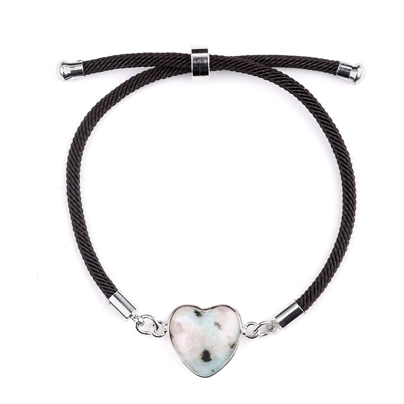 2097-Ametista em pó de cristal ajustável pulseira de amor jade coração pulseira cênica mercadoria