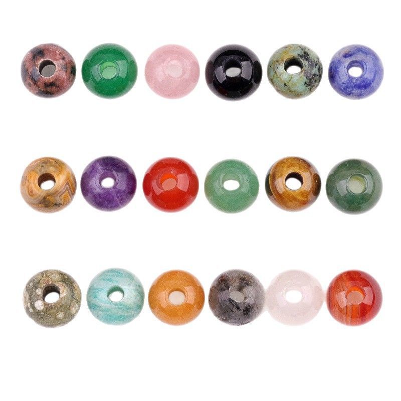 318-Agate cristal de jade 10mm3mm contas largas contas soltas pulseira artesanal DIY colar brincos jóias