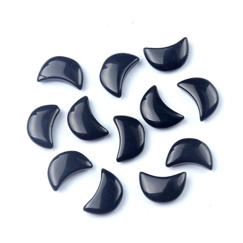 1668-20Mm lua não porosa, ágata de cristal natural cabeça de pedra semipreciosa crescente DIY material de joalheria artesanal