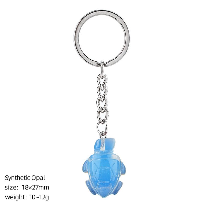 Natural cristal tartaruga chaveiro saco animal acessórios do carro pedra bruta escultura pedra semi-preciosa tartaruga pingente