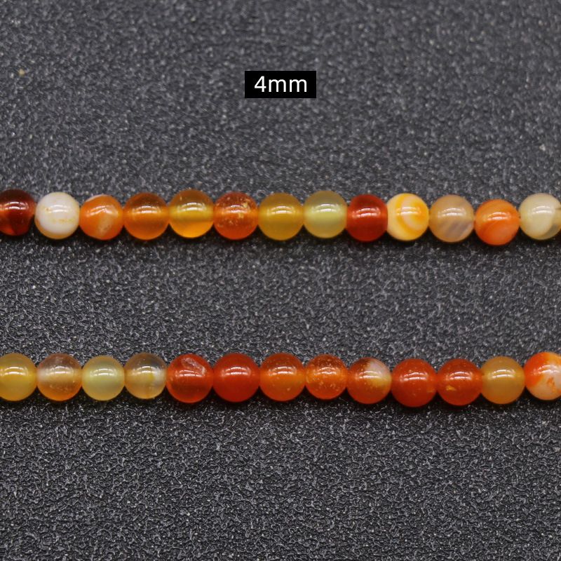 Ágata laranja listrado ágata contas redondas contas soltas DIY pulseira de contas colar acessórios de jóias trabalho em andamento atacado